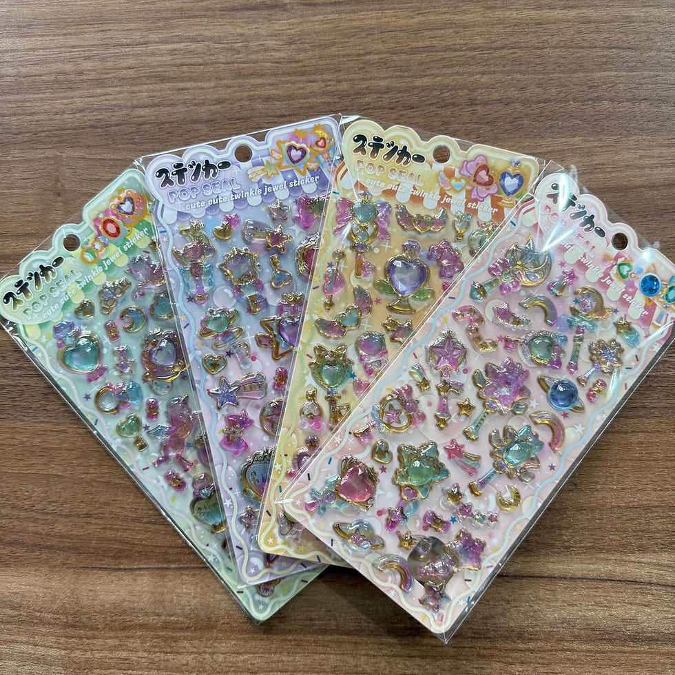 Thumbnail: 4Sheets Kawaii Magic Wand 3D Gem Stickers Twinkle Jewel Epoxy Sticker for Scrapb