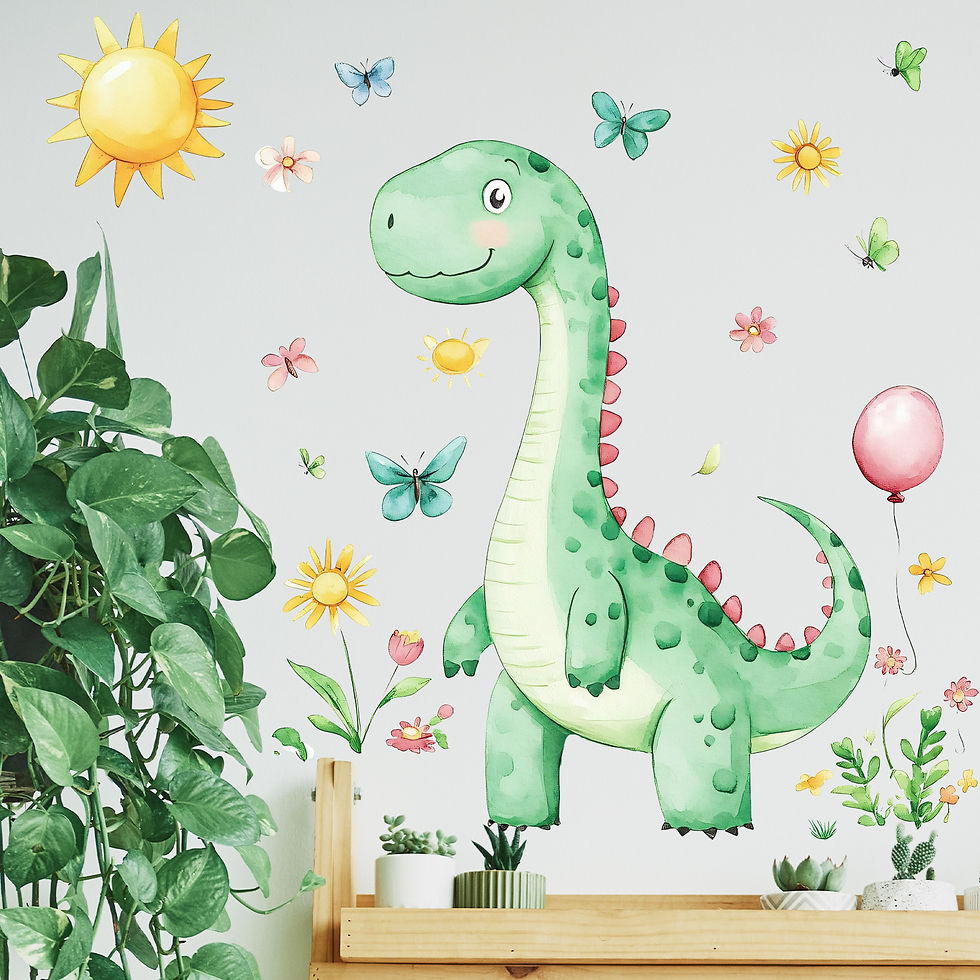 Thumbnail: Cartoon Dinosaur Wall Stickers For Children's Room Kids Bedroom Baby Room Decor 