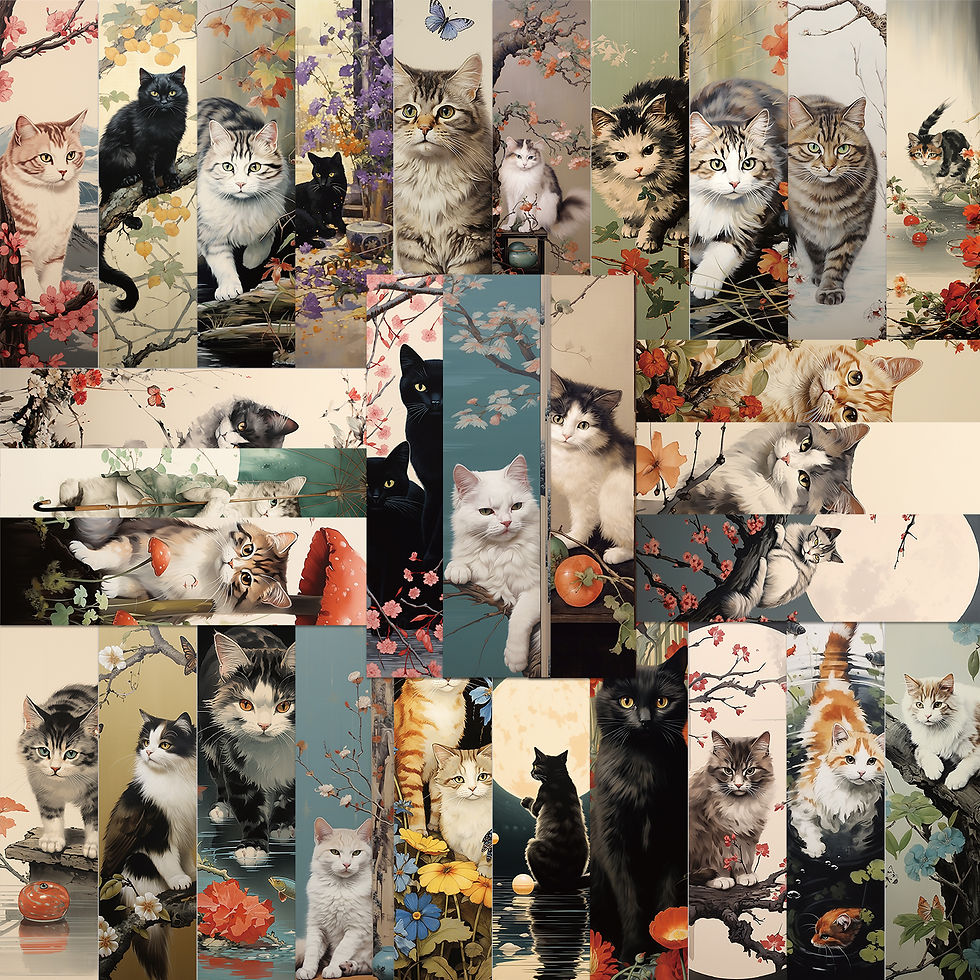 Thumbnail: 30pcs Japanese Cat Meme Animal Bookmarks Cartoon Cute Reading Pages Book Marking