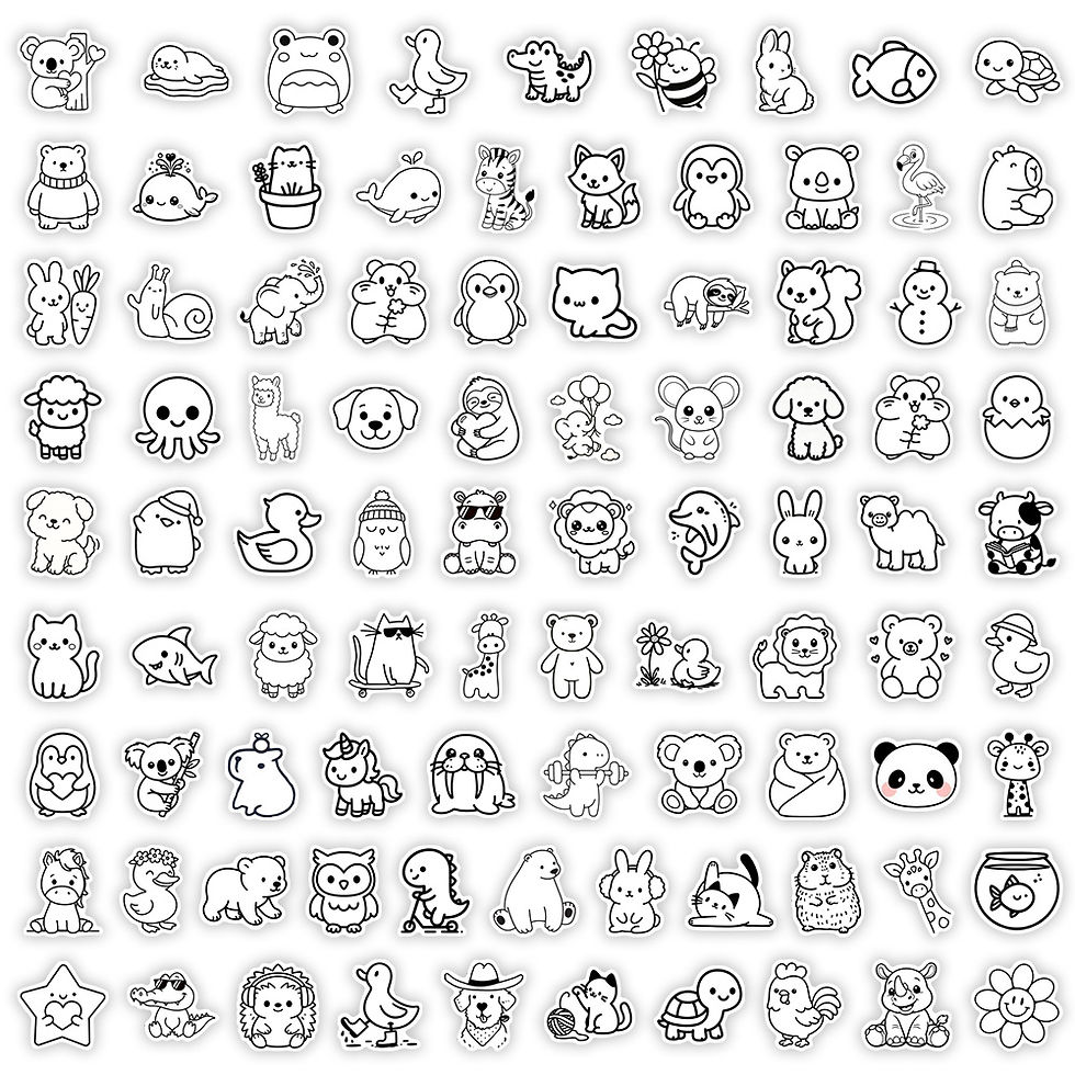 Thumbnail: Cute Animal Drawing Stickers Waterproof Vinyl Decals Kids DIY Toys Gift for Scra