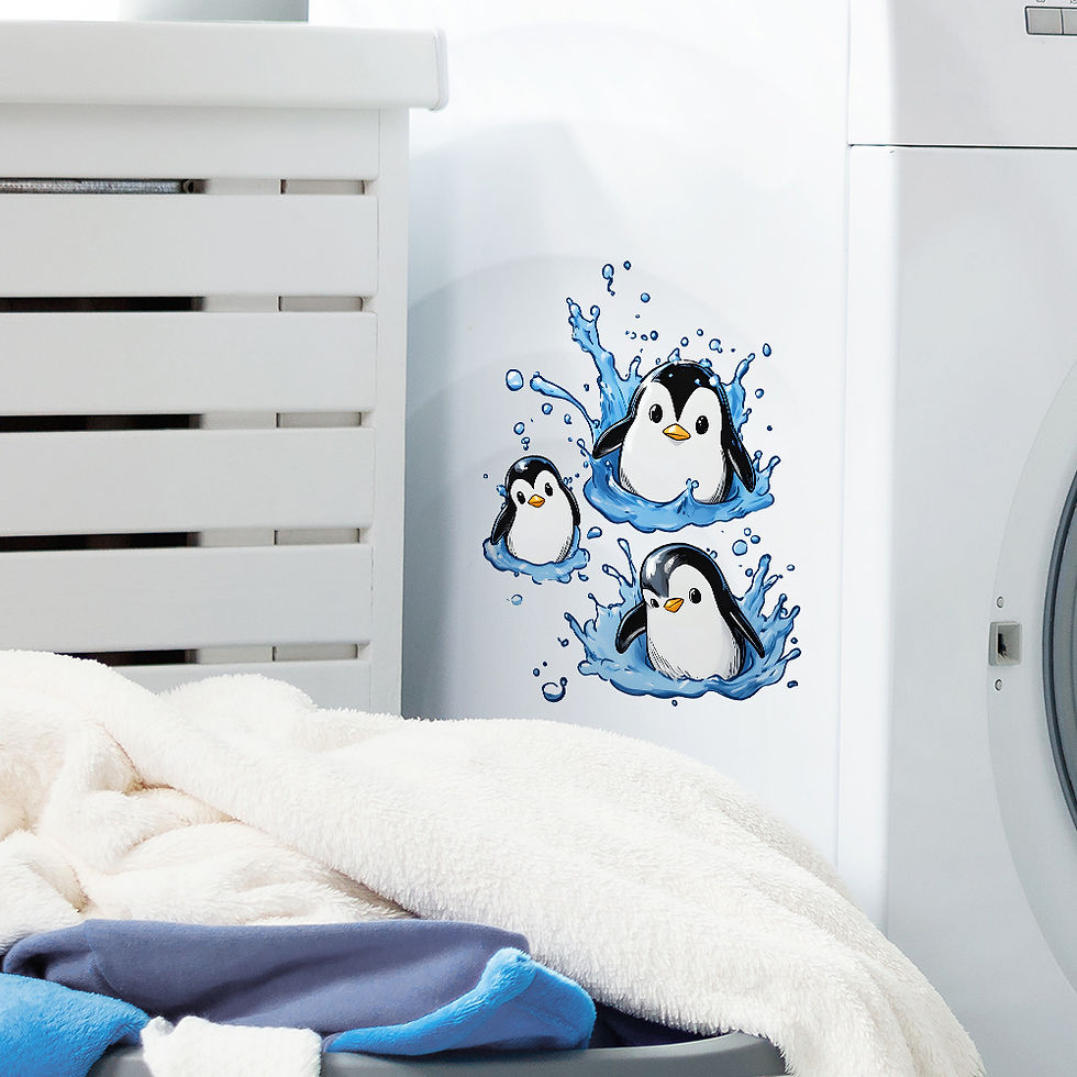 Thumbnail: Cartoon Cute Little Penguin Switch Sticker For Kids Room Wall Decoration Decals 