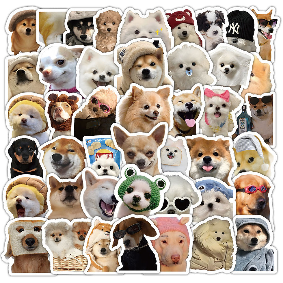 Thumbnail: Realistic Puppy Sticker Set (100Pcs) - Photo-Style Dog Decor for Water Bottle - 