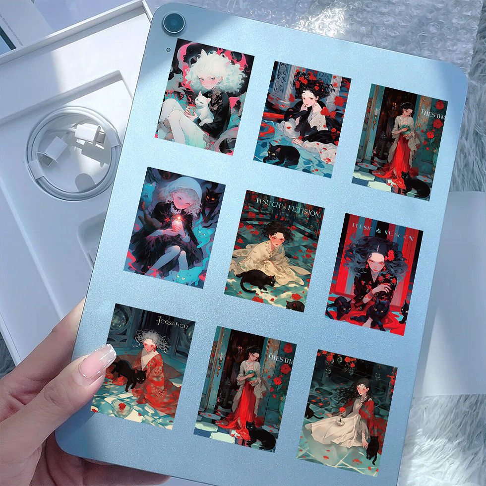 Thumbnail: 60-Piece Elegant Mysterious Rose Witch Stickers - Decorative Decals for Notebook
