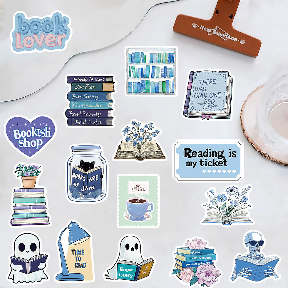 Thumbnail: 50PCS Blue Bookish Sticker Computer Graffiti DIY Case Desktop Phone Creative Art