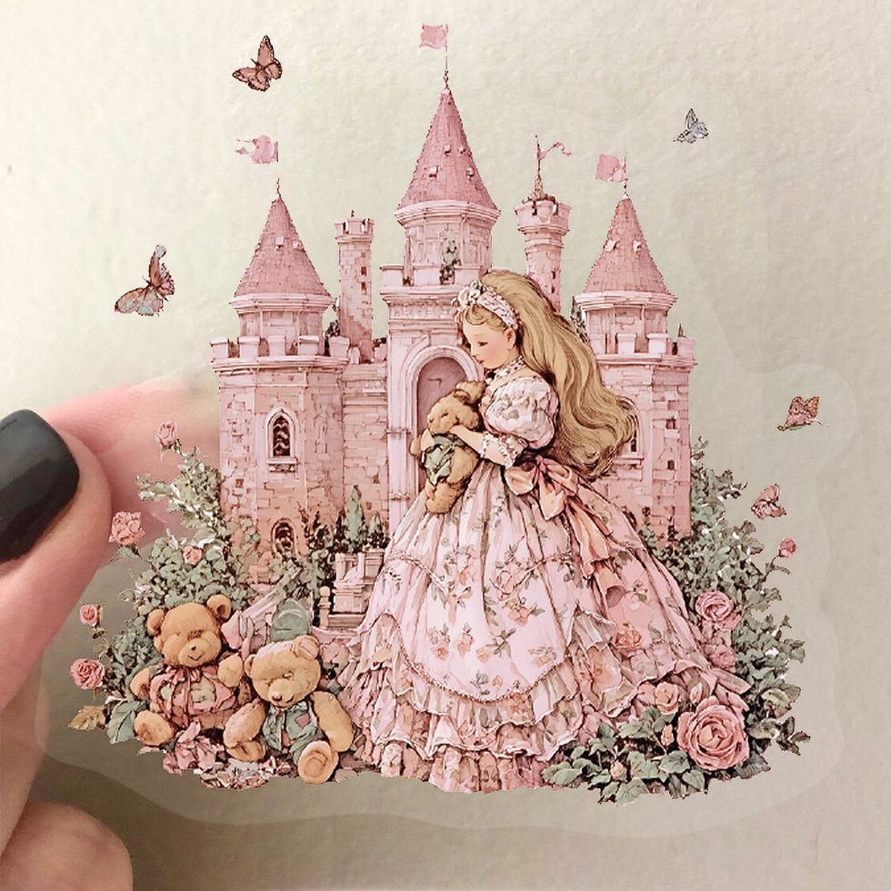Thumbnail: 50Pcs Clear Cartoon Fairy Tale Princess Stickers Waterproof Transparent PET Deca