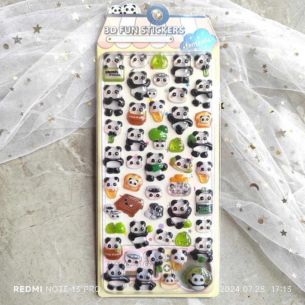 Thumbnail: 4-Piece 3D Embossed Crystal Animal Fun Stickers - Decorative Decals for Kids, No