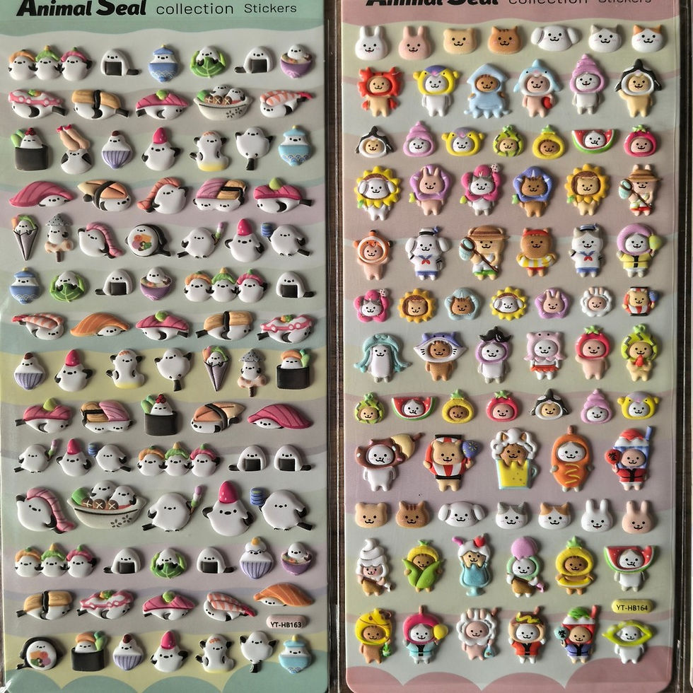 Thumbnail: Animal Seal 3D Stickers Set (4 Pcs) - Adorable Embellishments for Planners, Hand