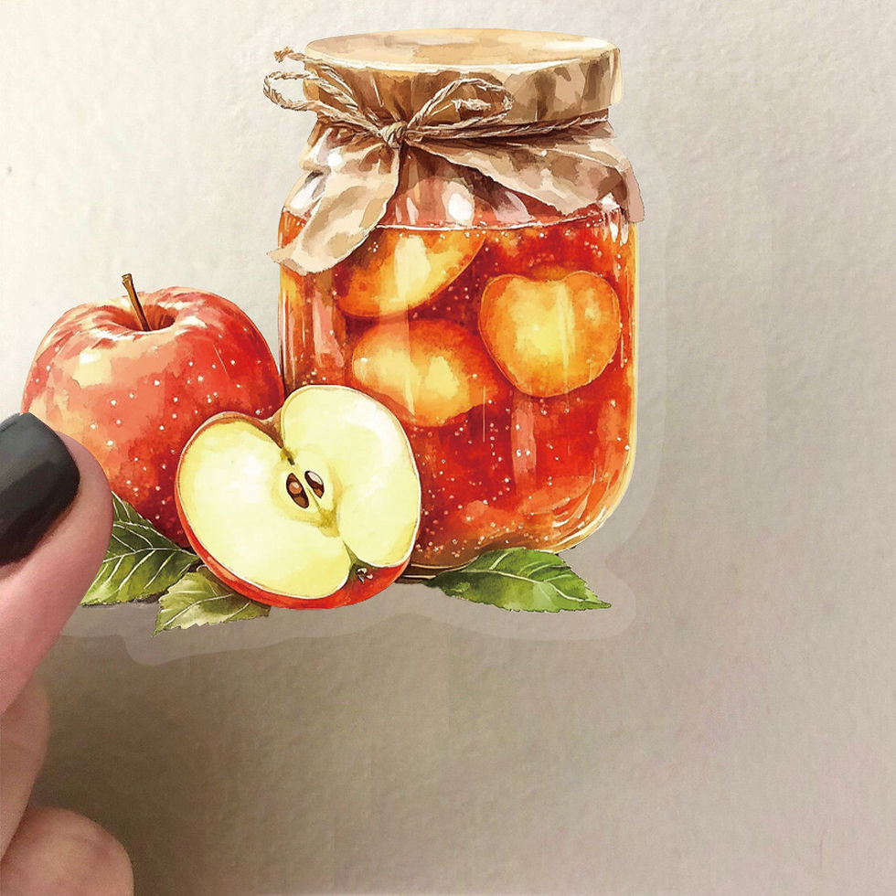 Thumbnail: 50PCS Transparent INS Orange Flower Bud Sticker Pack - Waterproof Clear PET for 