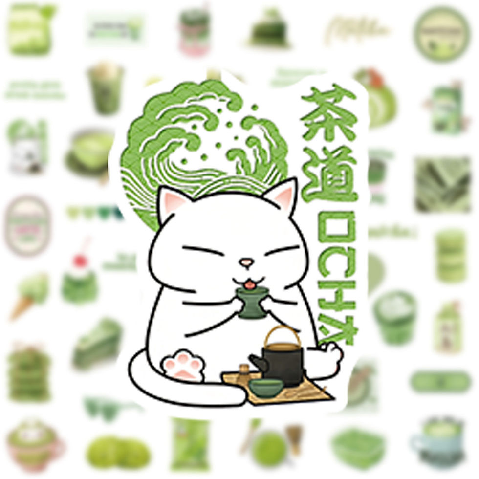 Thumbnail: 50Pcs Matcha Girl Stickers - Cute Cartoon Decor for Notebooks, Skateboards & Lug