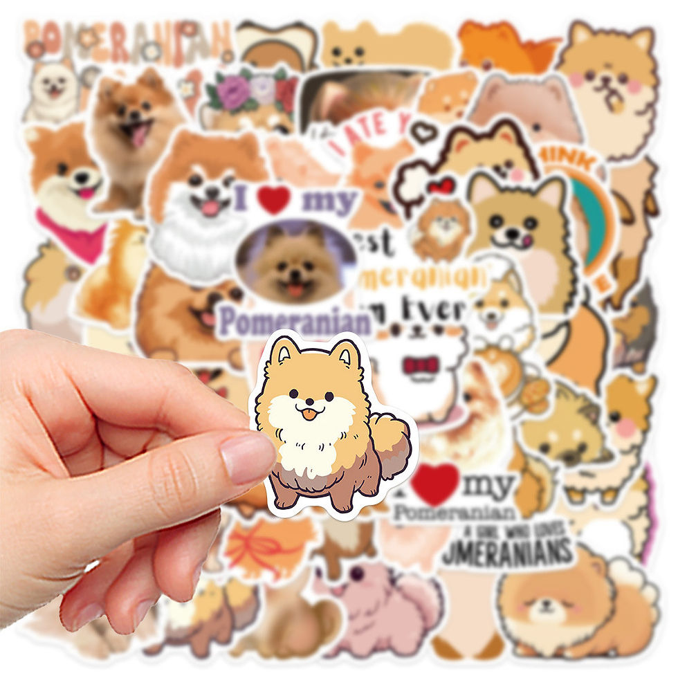 Thumbnail: 50PCS Cartoon Cute Pomeranian Graffiti Stickers for Bicycle Hand Account Pencil 
