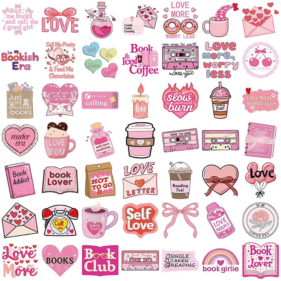 Thumbnail: 50 Pcs Pink Lover Cartoon Graffiti Stickers for Decorating Guitars, Notebooks, a