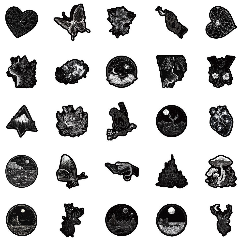 Thumbnail: 50PCS Cool Black Fantasy Aesthetics Series Graffiti Stickers for Bicycle Hand Ac