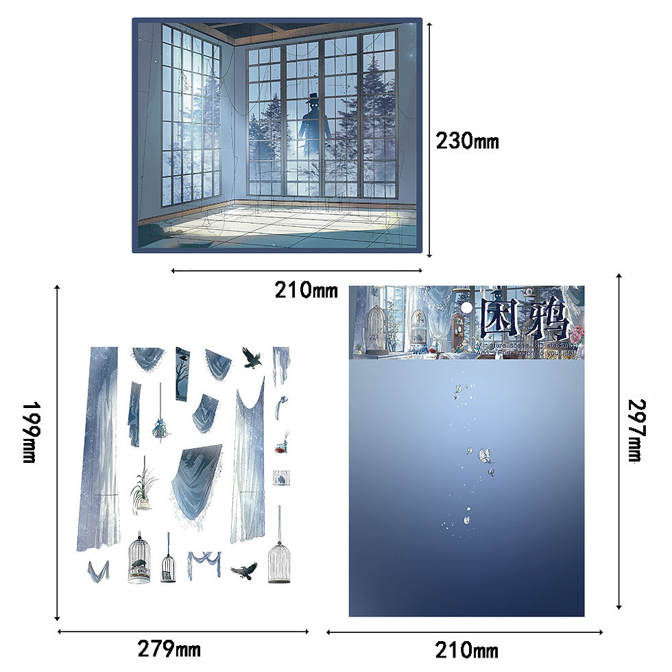 Thumbnail: 4PCS Trapped Crow  Landscaping Sticker Streetwear Luggage Fridge Guitar Waterpro