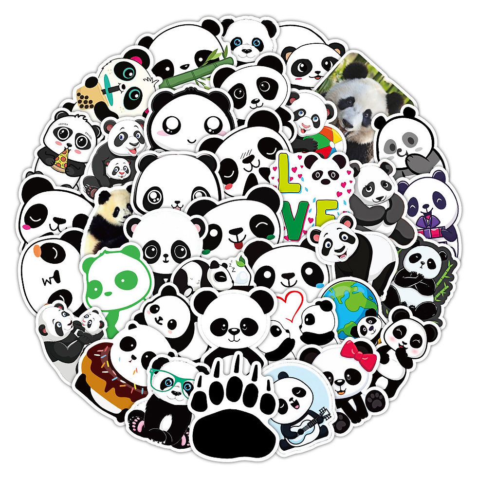 Thumbnail: 50PCS Cute Panda Stickers - Waterproof Vinyl Decals for Water Bottles, Laptops &