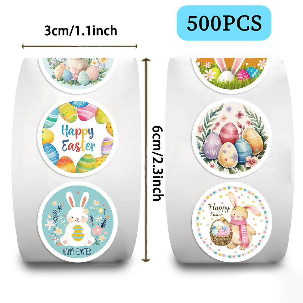 Thumbnail: Easter Themed Washi Tape Roll (500 Sheets) Bunny Decor Stickers for Scrapbooking