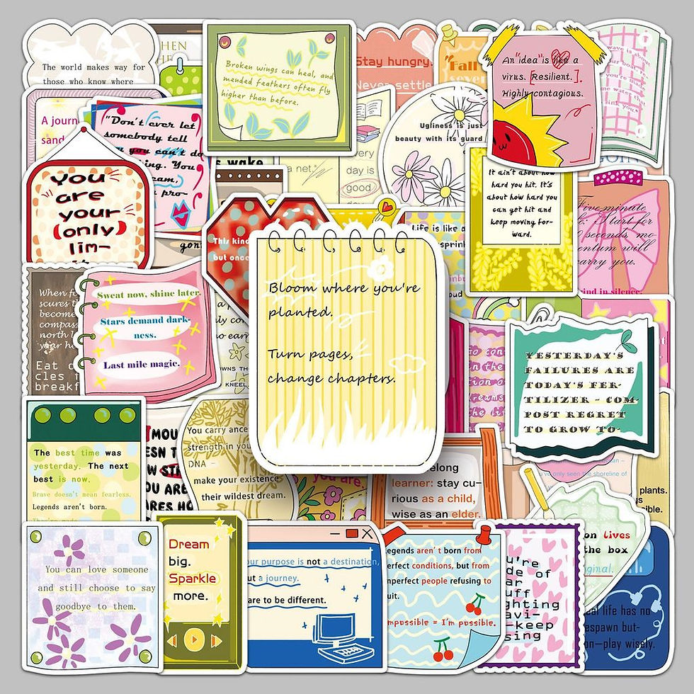 Thumbnail: 50 PCS Original English Motivational Stickers Minimalist Hand-Drawn Non-Infringi