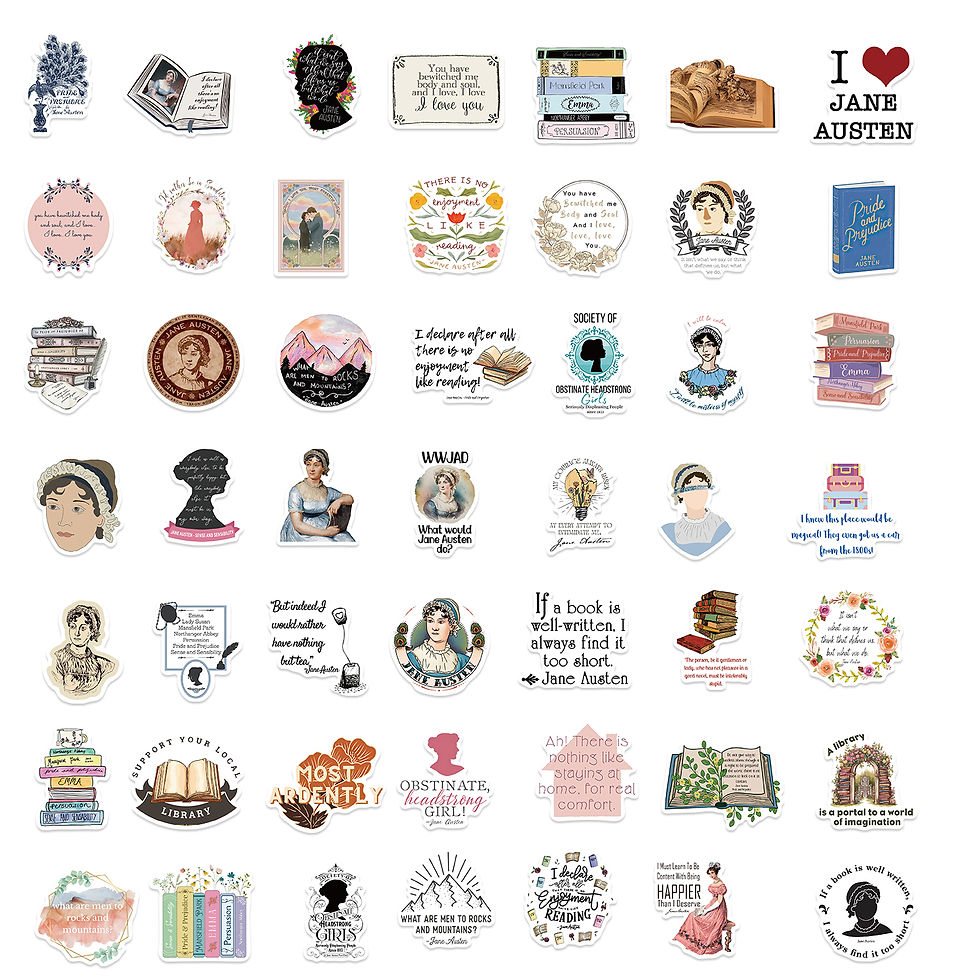 Thumbnail: 50pcs Novelist Jane Austen Stickers For Scrapbook Phone Laptop Suitcase Guitar S