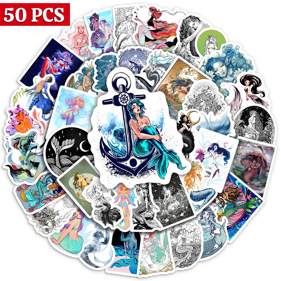 Thumbnail: Kawaii Cute Mermaid Stickers Cartoon Cool Girl Decals Childs Toys for Laptop Pho