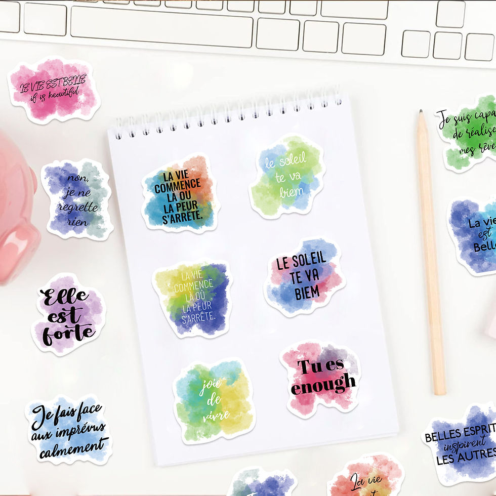 Thumbnail: 50pcs Watercolor Inspired French Graffiti Sticker Decorative Guitar Notebook Sui