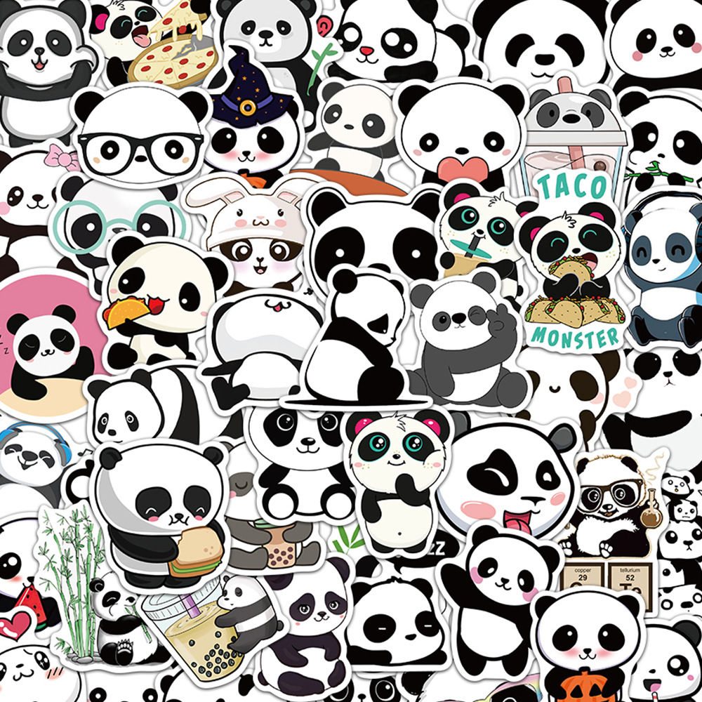 50/100PCS Panda Cartoon Stickers Creative Stickers Decorative Luggage Phone Case