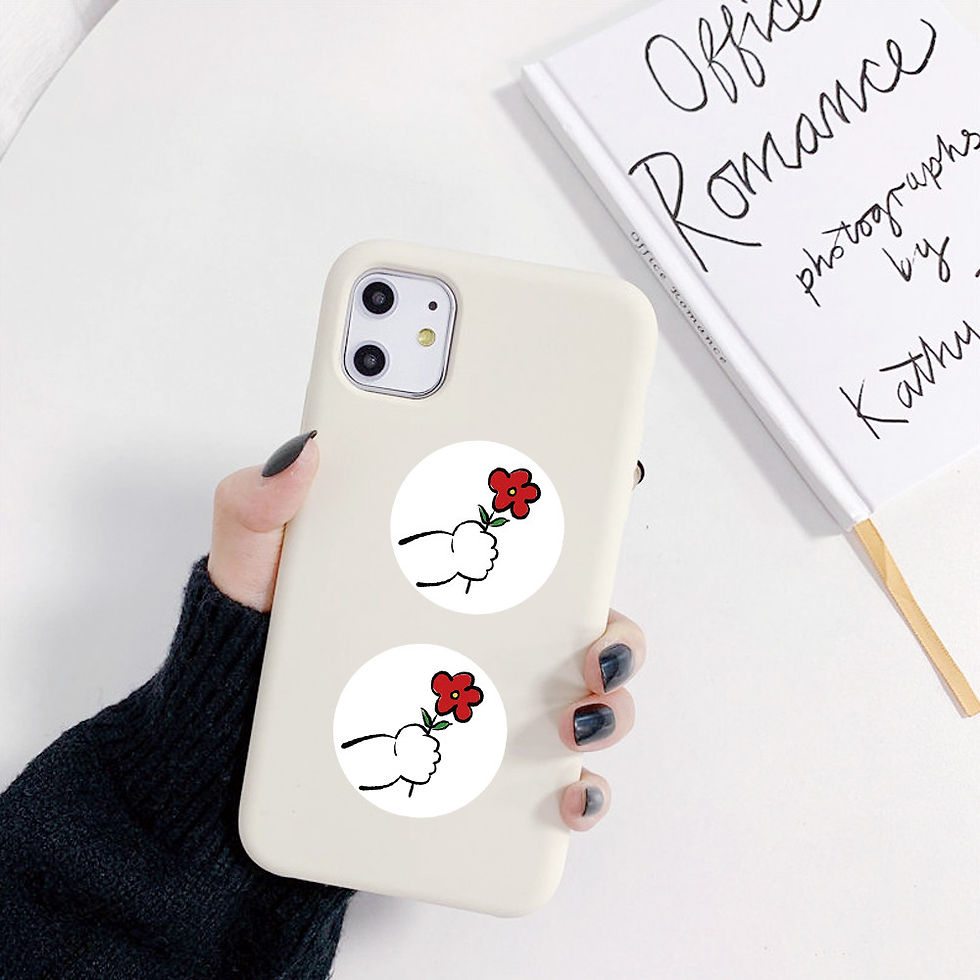 Thumbnail: 8 Patterns Repeating - Round Shape "Give You a Little Red Flower" Stickers - 500