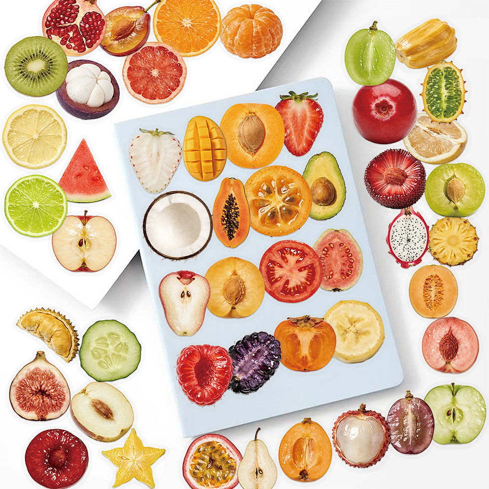 Thumbnail: 50Pcs New Fruit Cut Transparent PET Stickers for Phone Case Cup Notebook iPad DI