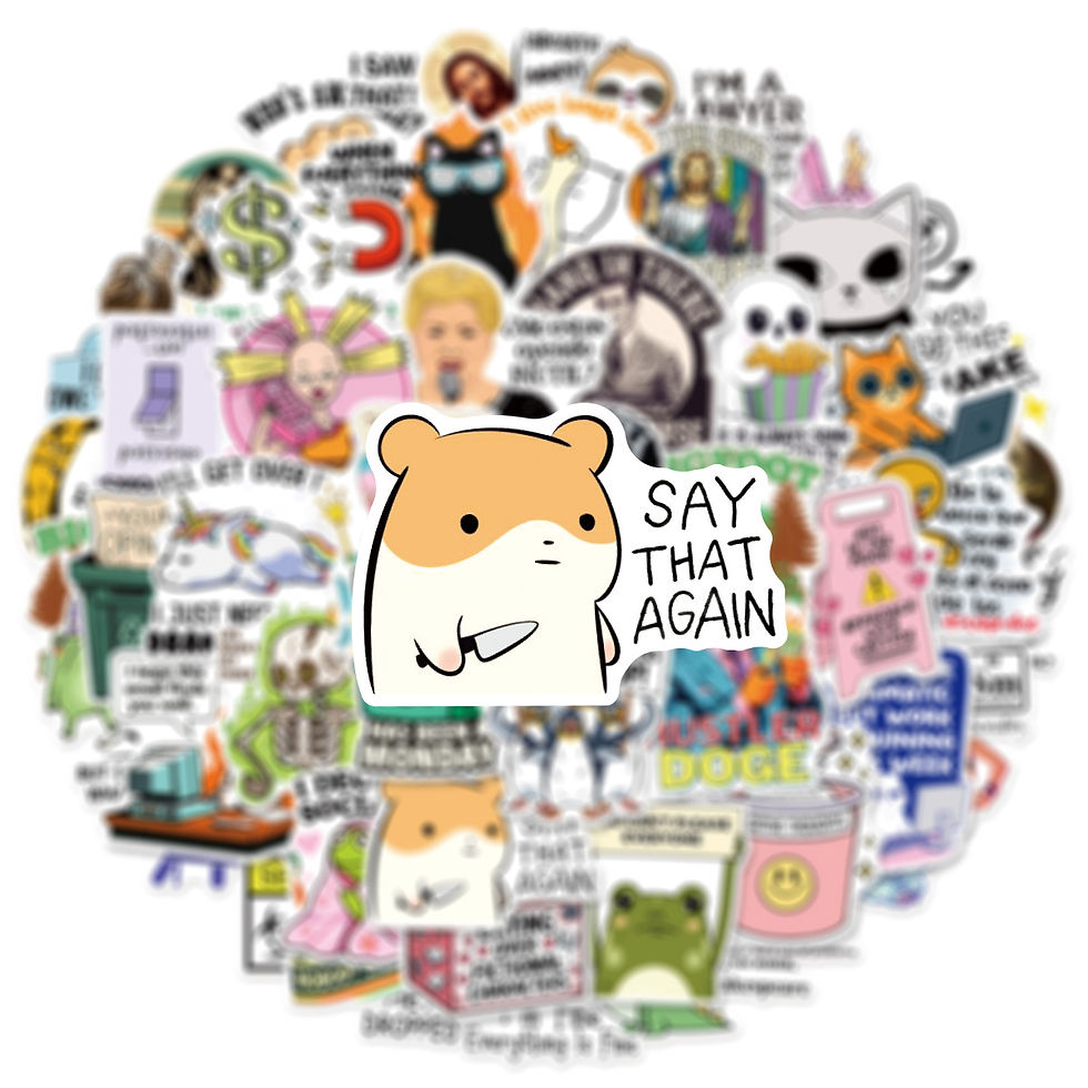 Thumbnail: 50PCS Funny Snarky Meme Stickers Cartoon Decals Decoration DIY Notebook Fridge P