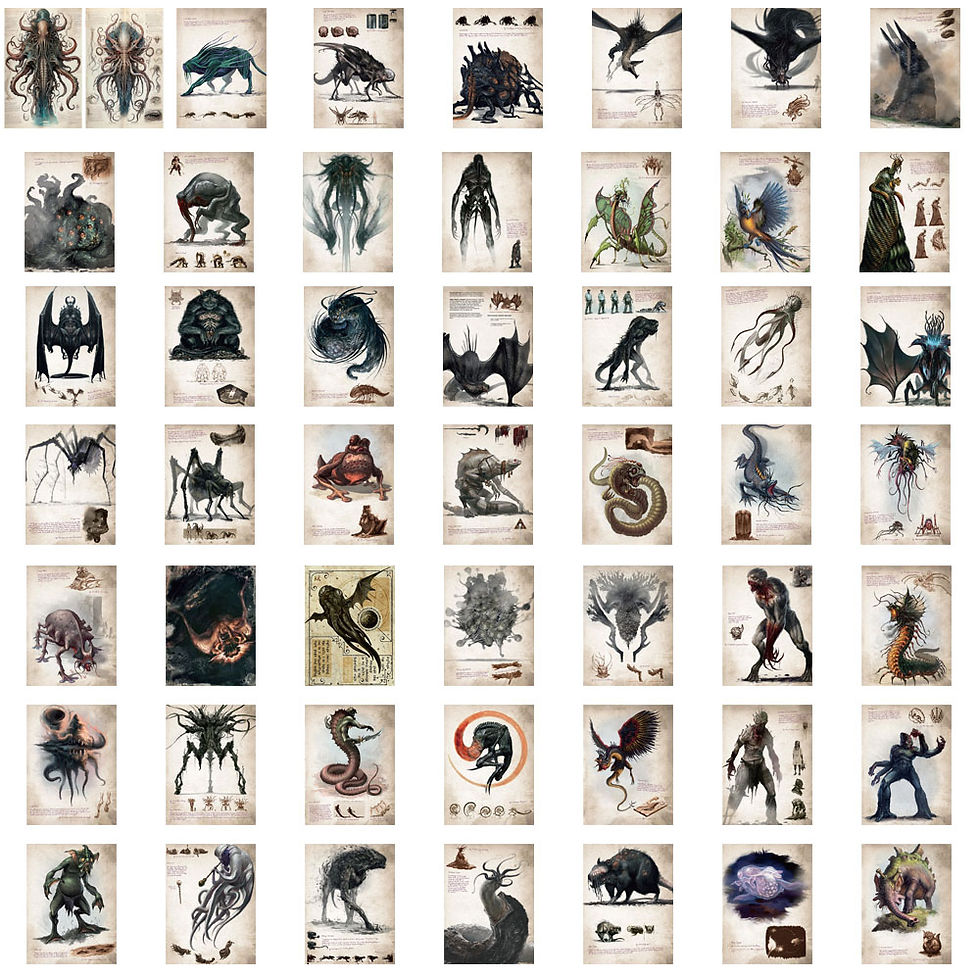 Thumbnail: 50PCS Cthulhu Mythical Monster Stickers Laptop Luggage Living Room Cartoon Skate
