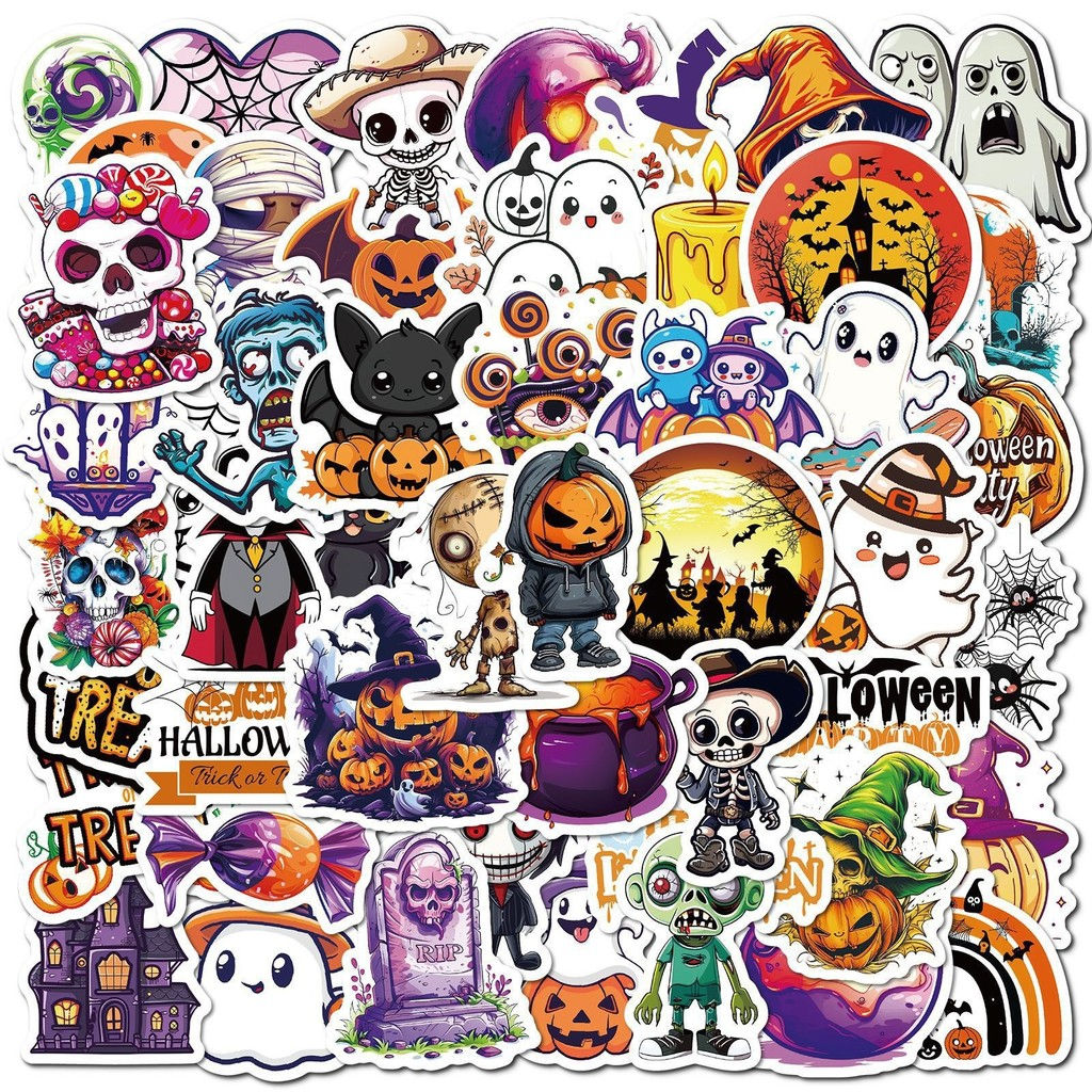 50PCS Halloween Stickers - "Trick or Treat" & Ancestor Honoring Theme Decals for