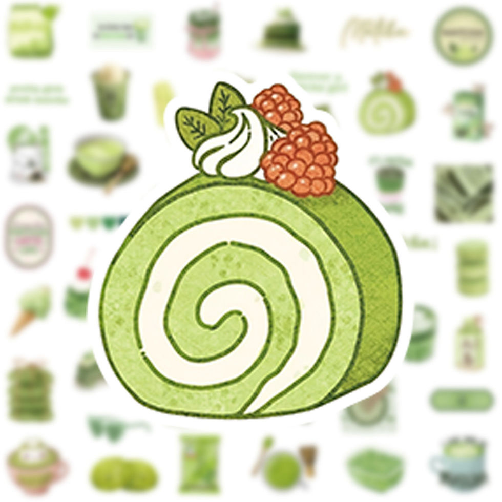 Thumbnail: 50Pcs Matcha Girl Stickers - Cute Cartoon Decor for Notebooks, Skateboards & Lug