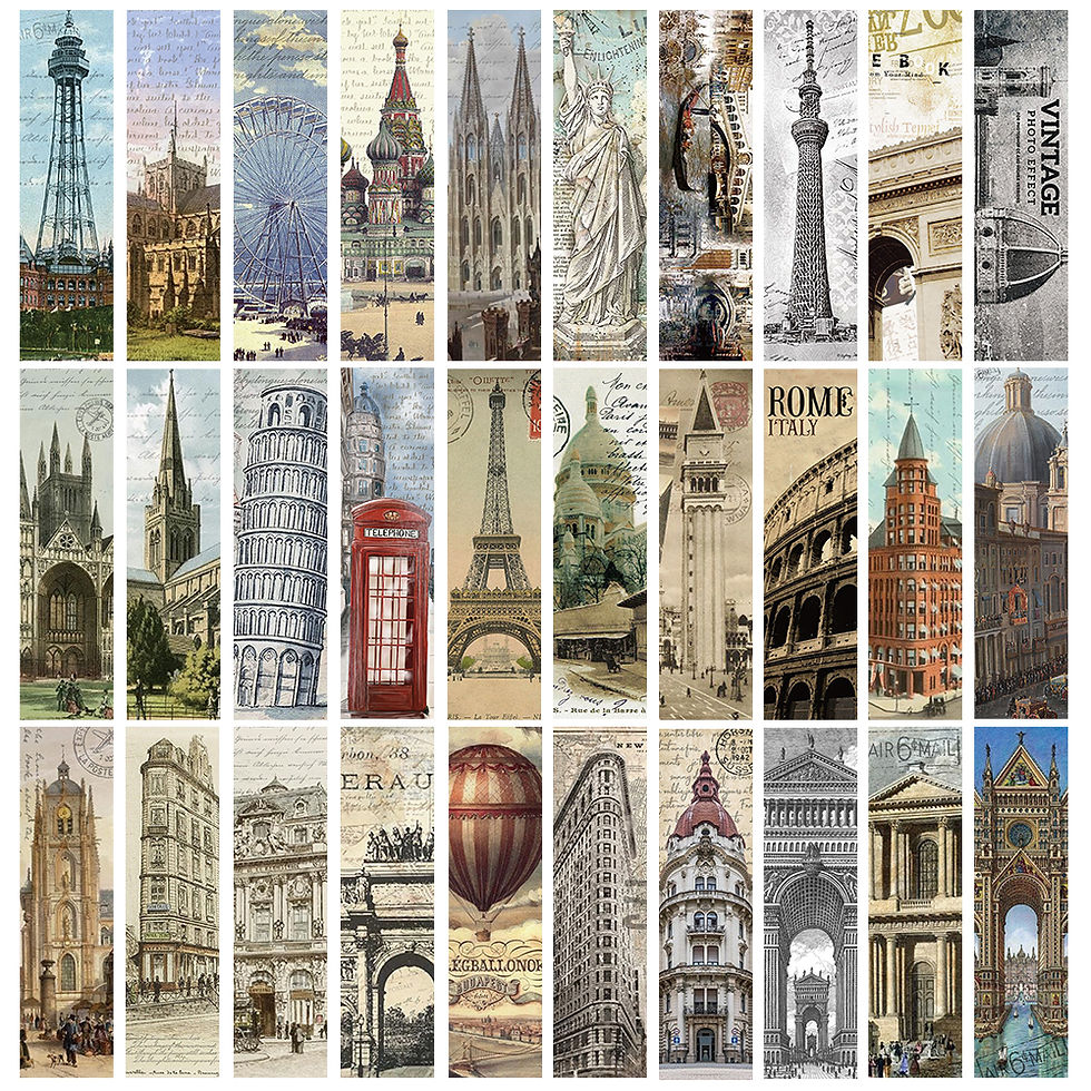 Thumbnail: 30PCS World Architecture Bookmarks Reading Living DIY Laptop Supplies Promotiona
