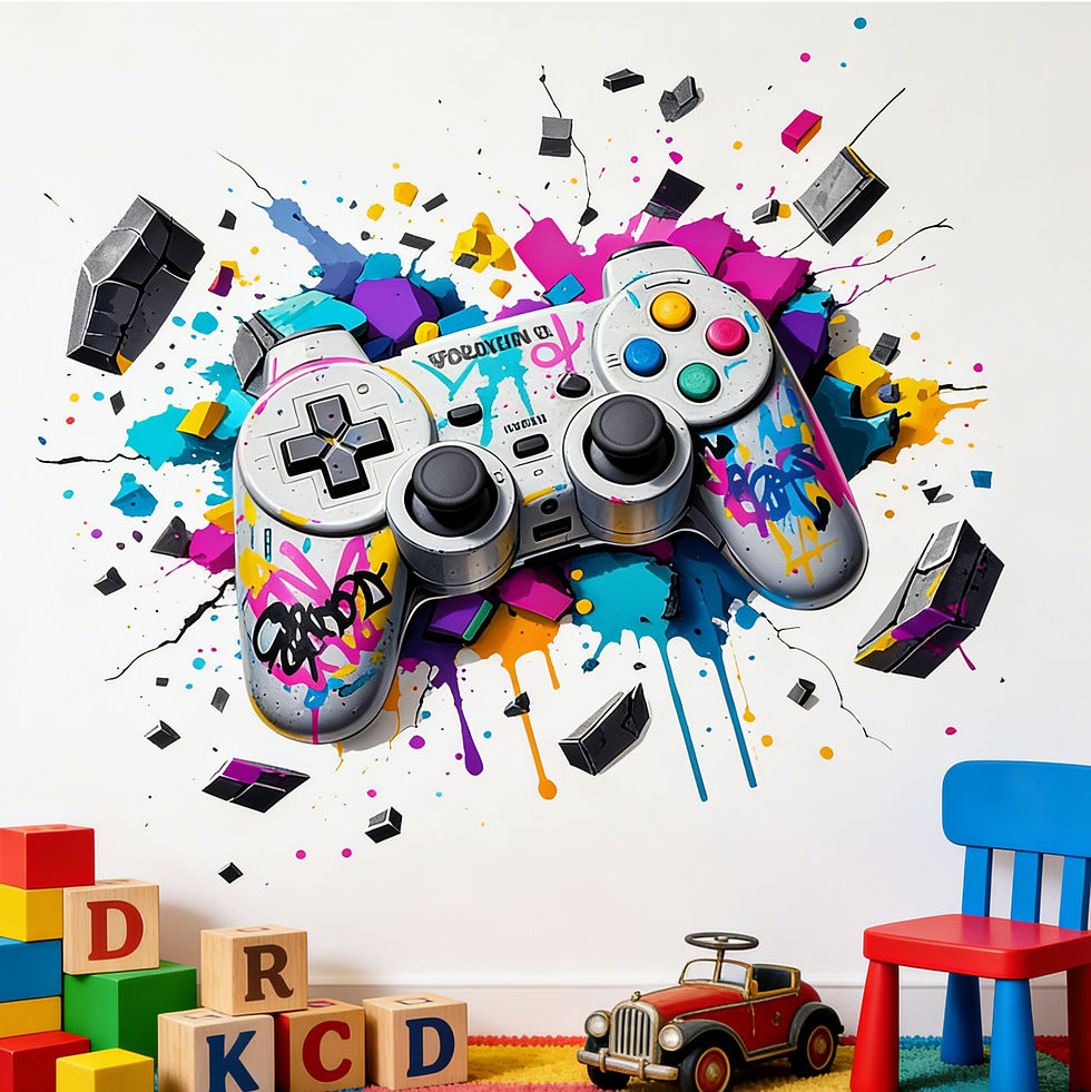 Thumbnail: Creative Game Controller Wall Decal Sticker for Bedroom Living Room Entrance Hom