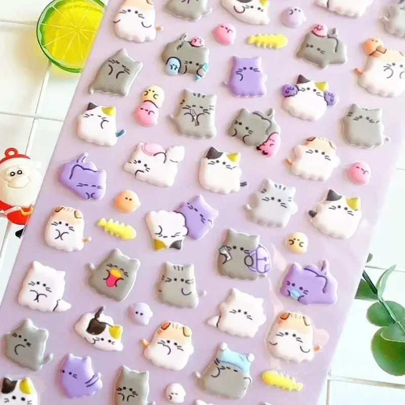 Thumbnail: 4-Pack Fun 3D Animal EVA Bubble Stickers - Cute Cartoon Embellishments for DIY P
