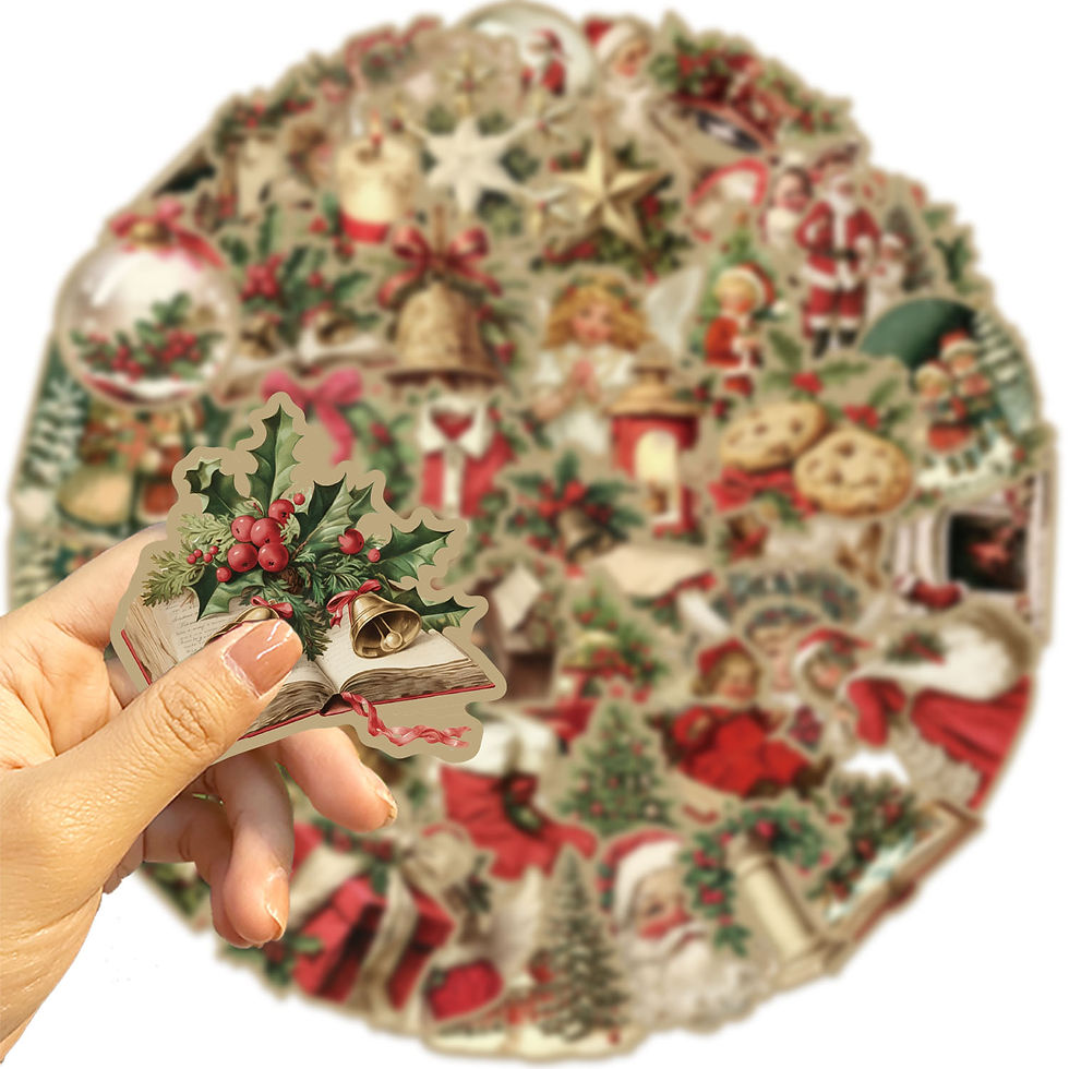 Thumbnail: 50pcs Retro Cute Santa Claus Christmas Cartoon Stickers Laptop Phone Scrapbook S