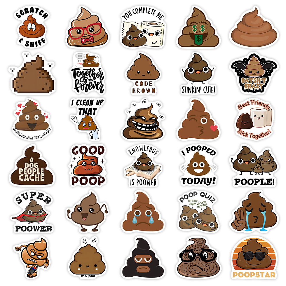 Thumbnail: Humor Cartoon Poop Vinyl Stickers Prank Gag Waterproof Decal for DIY Junk Journa