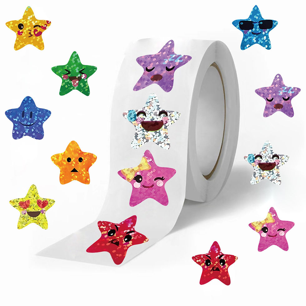 Thumbnail: 500PCS/Roll Colorful Star Stickers For Reward School Classroom Adhesive Star Sti