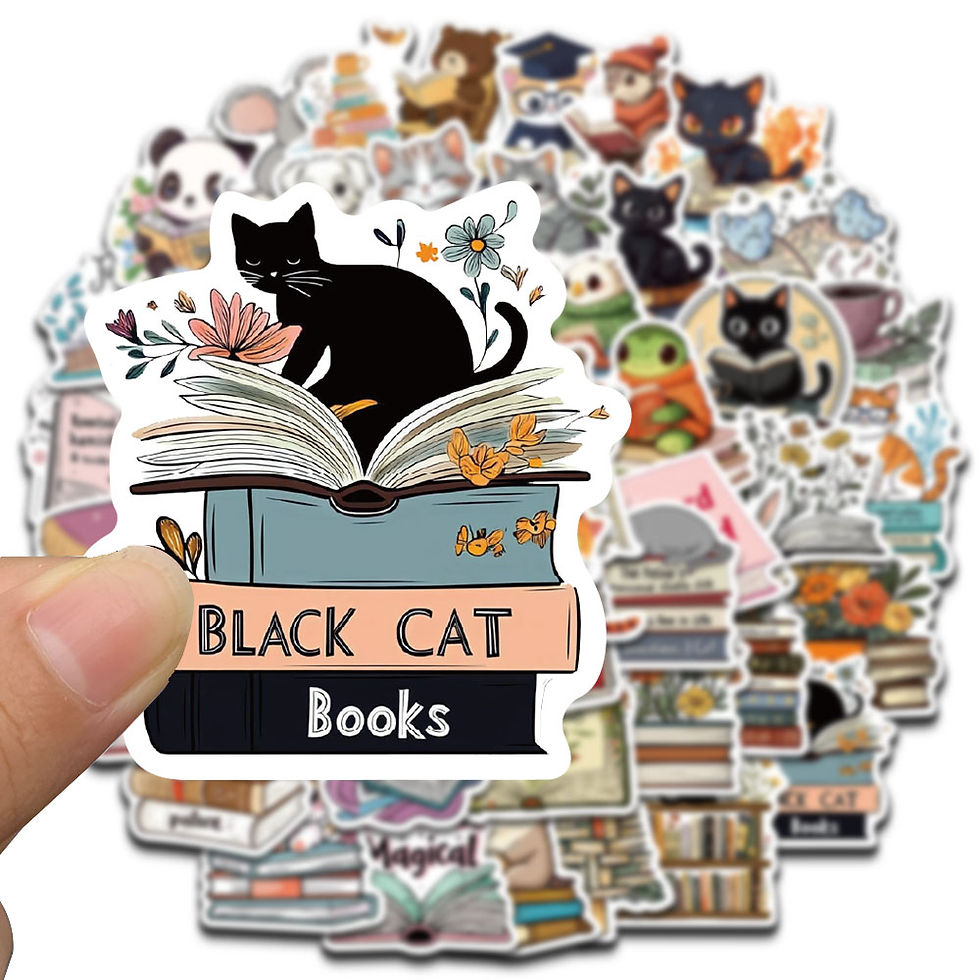 Thumbnail: 50PCS Animal Reading Stickers Notebook Cafe Aesthetic For Laptop Luggage PVC Hom