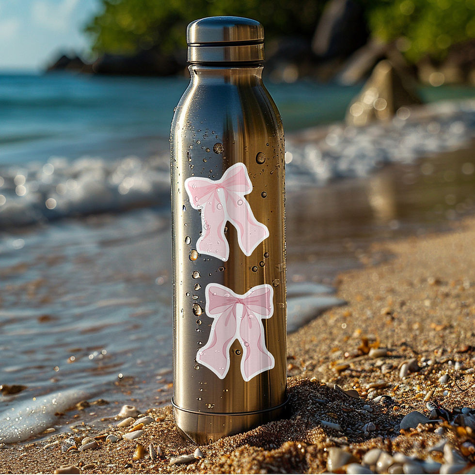 Thumbnail: 50PCS Cute Pink Bow Graffiti Stickers - Waterproof Decor for Luggage, Water Cup 