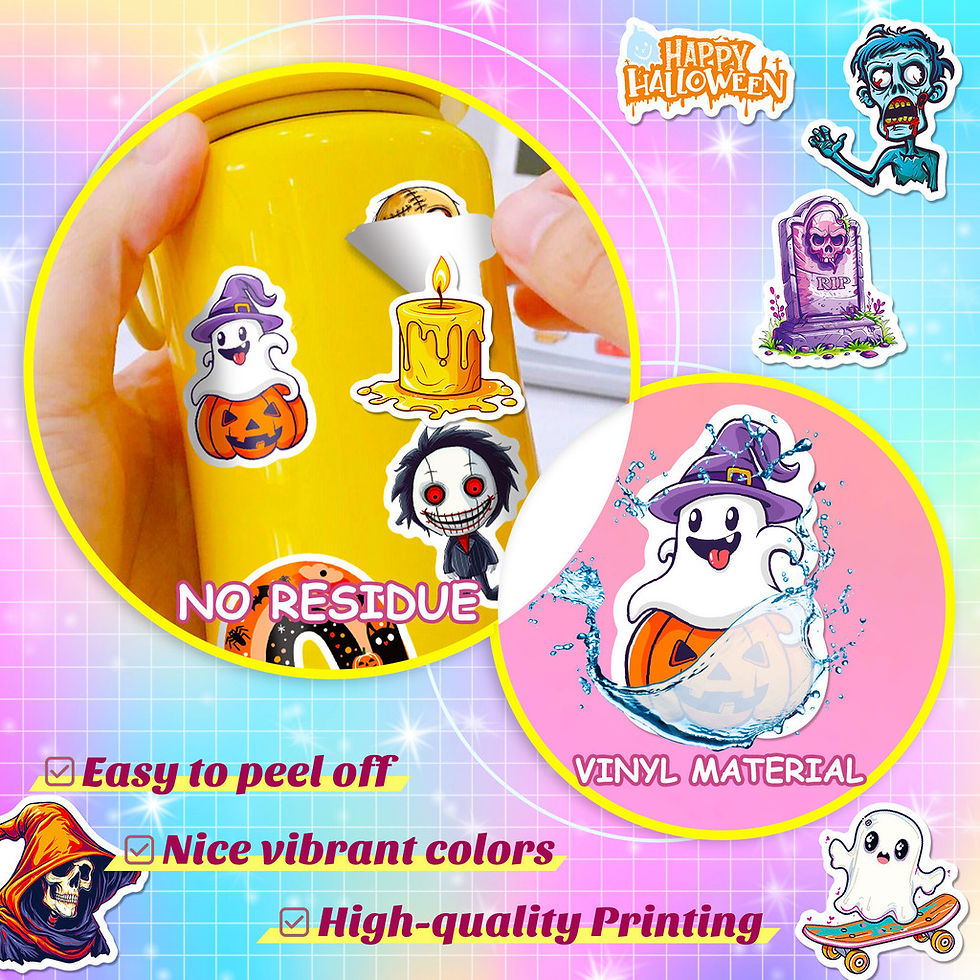 Thumbnail: 50PCS Halloween Stickers - "Trick or Treat" & Ancestor Honoring Theme Decals for