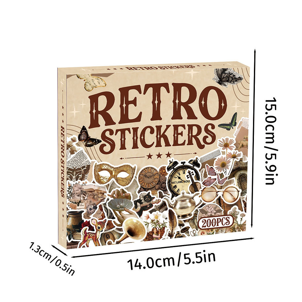 Thumbnail: Vintage Stickers (204 Pieces) - Decorative Stickers for Scrapbooks, Notebooks & 
