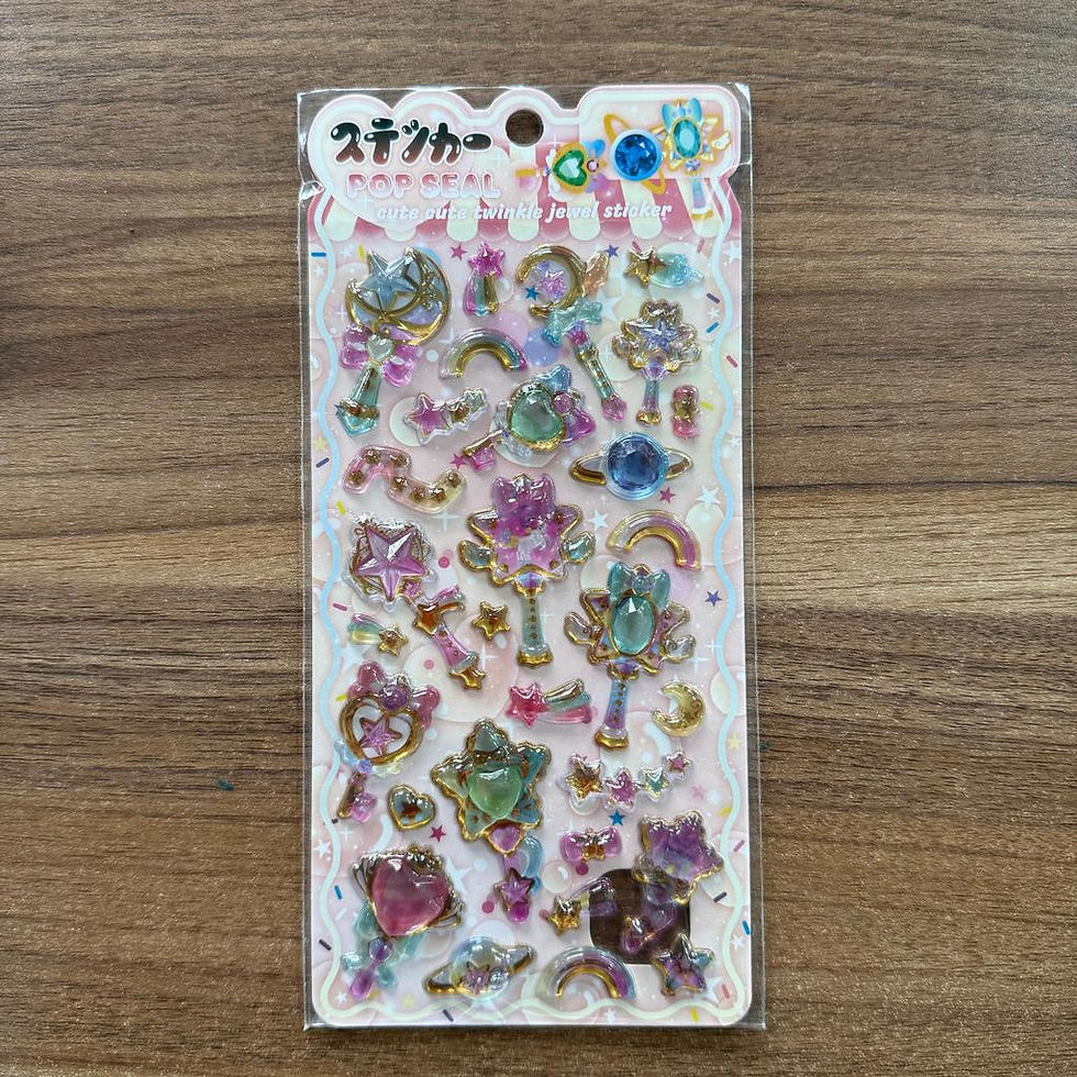 Thumbnail: 4Sheets Wand 3D Gem Stickers Twinkle Jewel Epoxy Stickers for Scrapbooking Journ