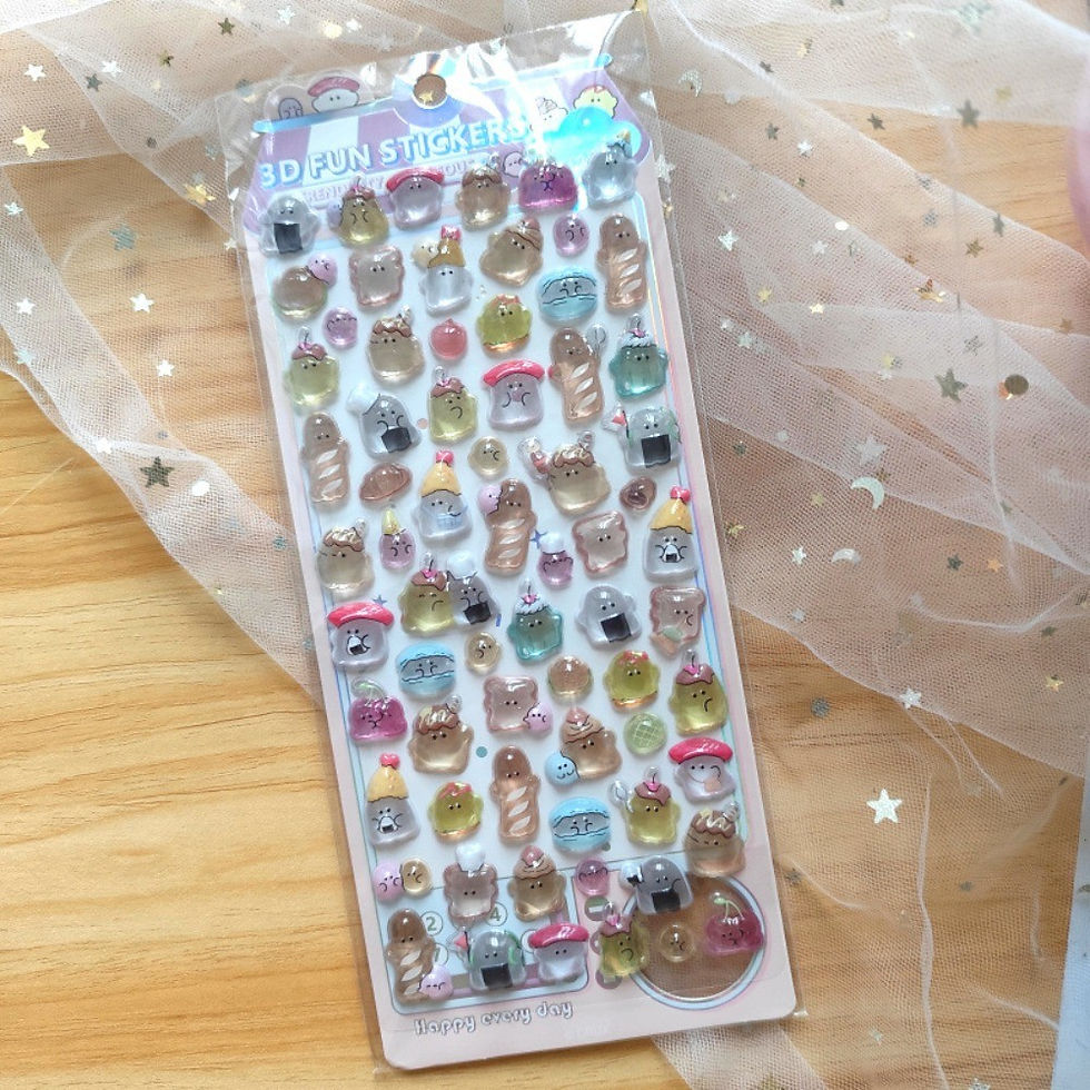 Thumbnail: 4-Piece Kids' Cartoon Cute Soft Ghost 3D Stickers - Adorable 3D Decor Decals for