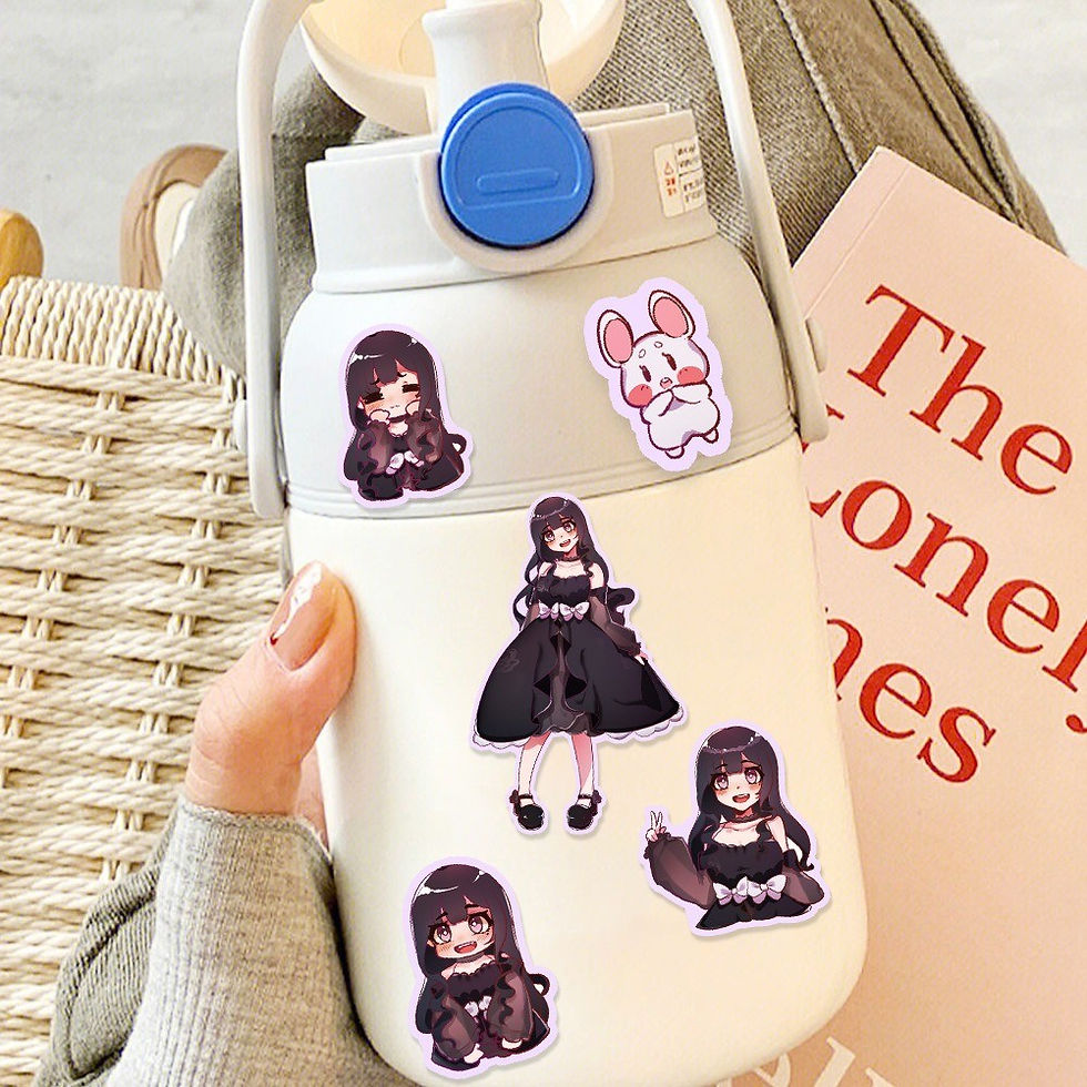 Thumbnail: 8-Piece Original Cute Cartoon Teenage Girl Stickers - DIY Decor for Phone Cases,