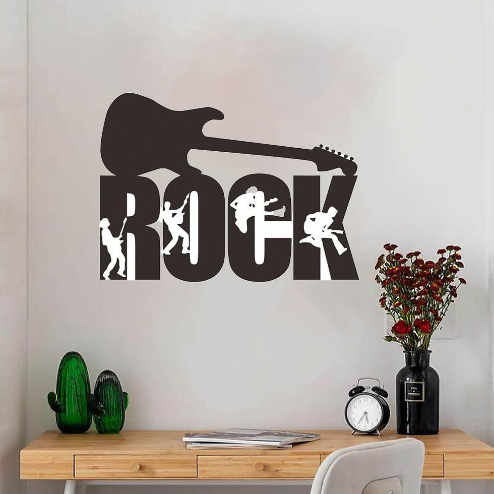 Thumbnail: ROCK Guitar Rock Band Creative Wall Stickers Self Adhesive Removable PVC Wall St