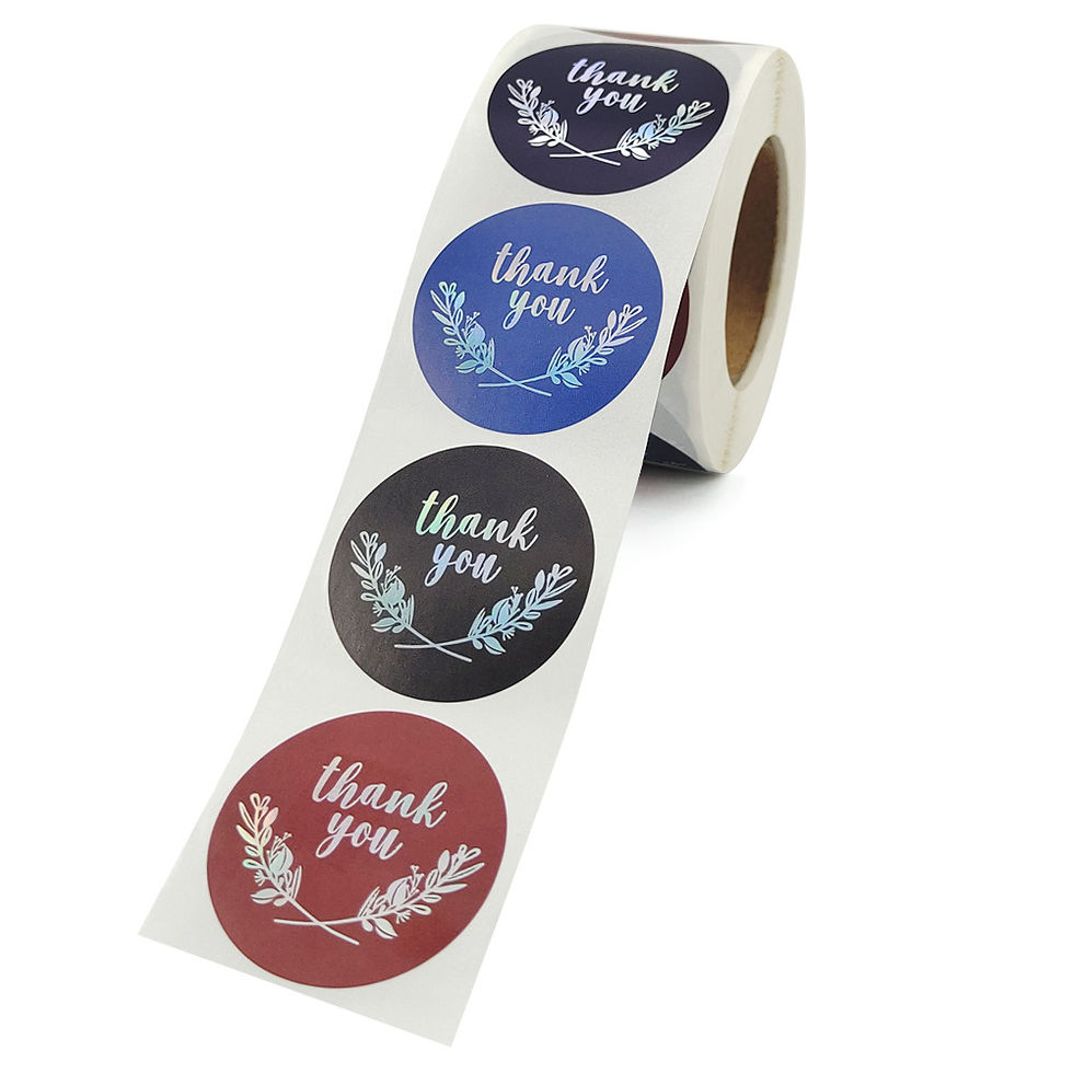 Thumbnail: 1.5inch 500pcs laser Sticker Thank You Sticker For Envelope Sealing Labels Stick