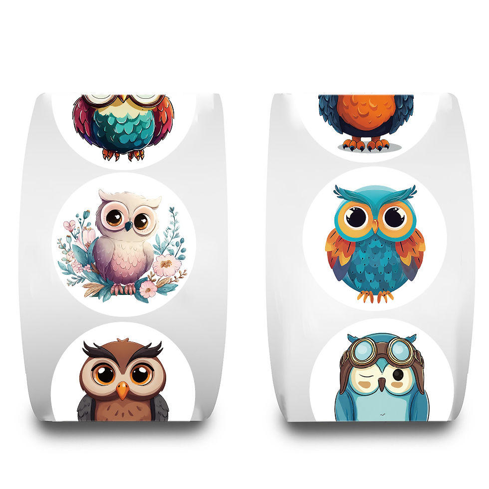 Thumbnail: 500Pcs/roll Kawaii Cartoon Owl Sticker Creativity Notebook Aesthetic Cute Bird L