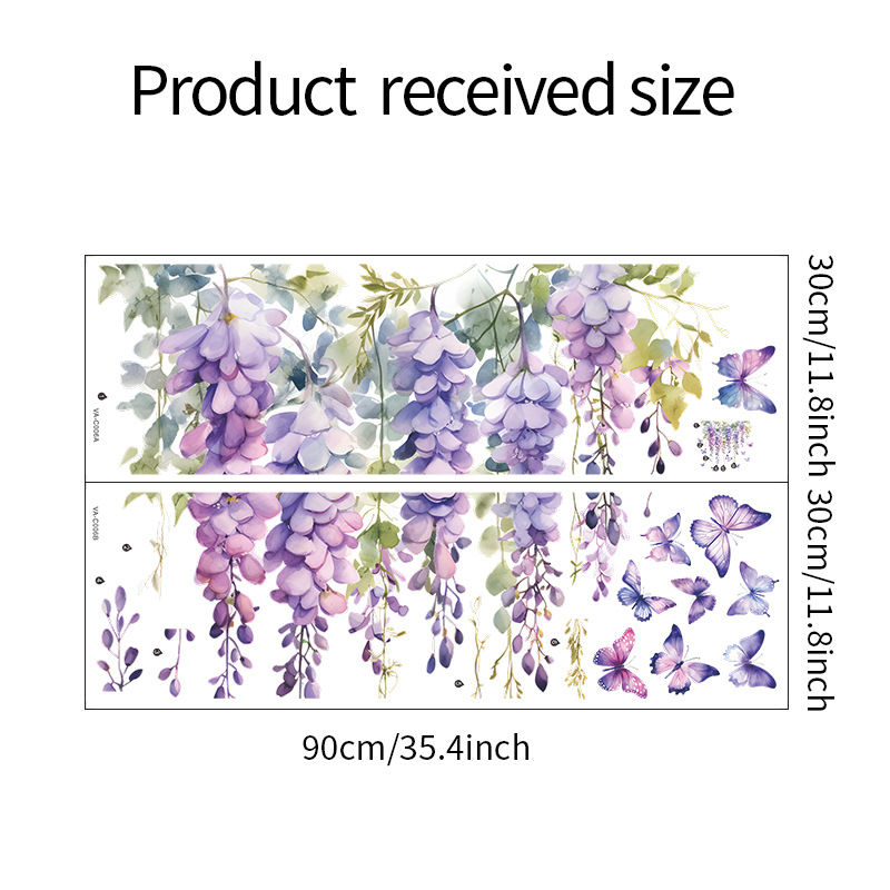 Thumbnail: Purple Flower Plants Floral Wall Stickers Home Room Decoration Bedroom Adhesive 