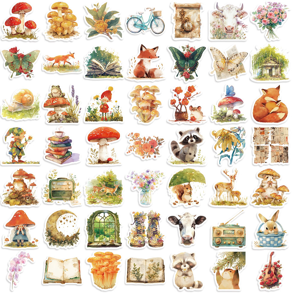 Thumbnail: 50pcs Cute Fairytale Animals Graffiti Stickers Cartoon DIY Skateboard Phone Case