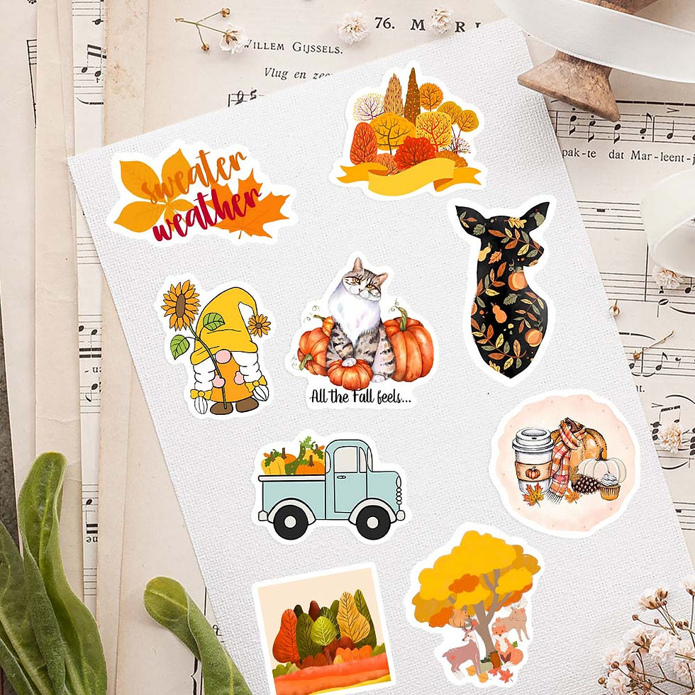 Thumbnail: Cute Watercolor Autumn Fall Stickers Pumpkin DIY Kids Toys Gift Decorative Decal