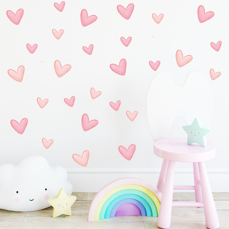 Thumbnail: Bohemian Style Adorable Heart Shaped Wall Stickers Self-Adhesive Simple Design H